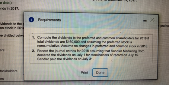 HUUHUN 2011: e data.) nds in 2017 0 Requirements ividends to the on stock in 2011 . prefer be divided betwo 1. Compute the di