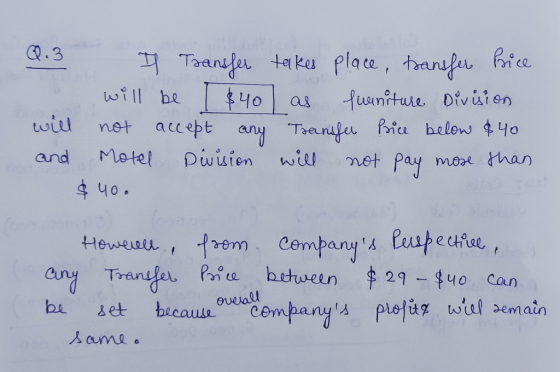 Q.3 Taanu take place, tranfer ice $40 not accept any Toanfe rice belonw 4o wies will be fuwnituie Diviien as wiel net Pay Mot