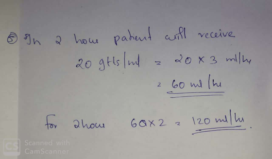 In a home patient will receive 20 gHs/nnd a 20x3 mille 260 melho for show 60x2 120 ml/ha Scanned with CamScanner