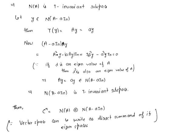 invasi ant sukta o t Nou (A-aTn)Ay i du an eian valuu o A invariant subspoo hon,