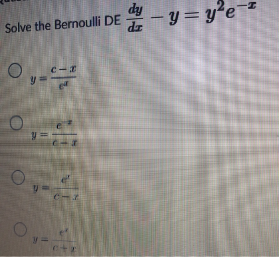 dy y=yle Solve the Bernoulli DE 0 ,- Out I o