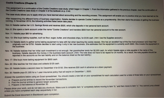 Cookie Creations (Chapter 2) This assignment is a continuation of the Coolde Creations case study, which began in Chapter 1.