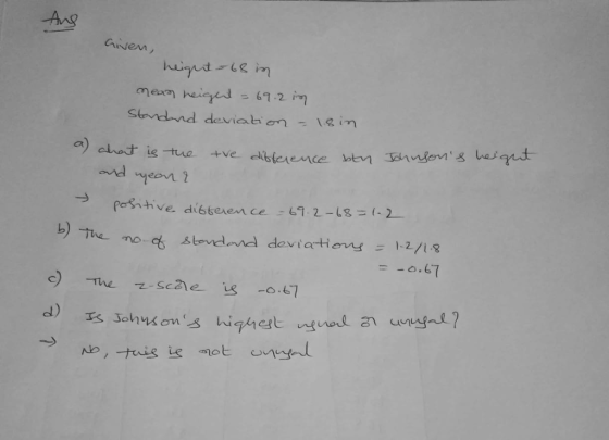 aiven mean heated = 69.2 m and petitive disteen ce .67 d)