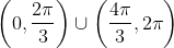 \left ( 0,\frac{2\pi}{3} \right )\cup\left ( \frac{4\pi}{3},2\pi \right )