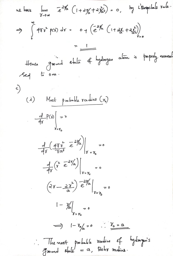 we have her an zu* (1+24+*%) = 0, hay altopical rule. Štai pag ds. 07(2* (****) Hence ground state of hydrogen atom is proper