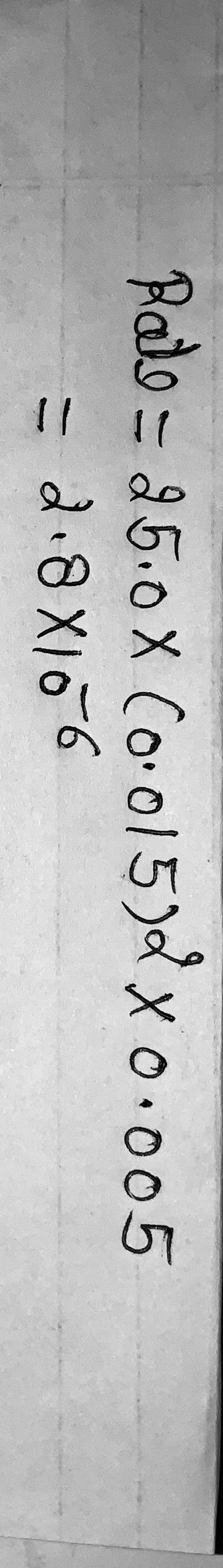 Roll = 25.0 % (0.015)dx0.005 = 2.8 X106