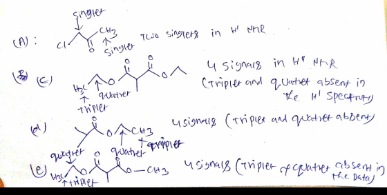 singlet in Hi the (A) : R. TWO singlers o Singler la - une no Yon u signals in HINAR (tripler and quatret absent in the t Sp
