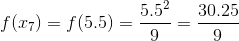 5.52 30.25 f(27) = f(5.5) = 9 9