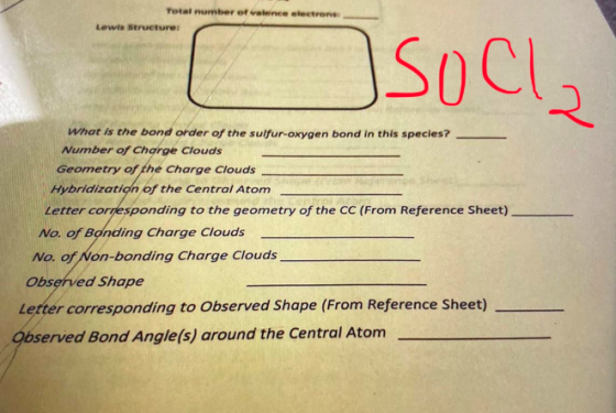Total number of anceste trends Lewis Structure ISO Cla What is the bond order of the sulfur oxygen bond in this species? Numb