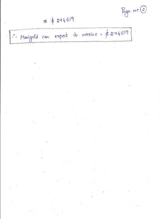 Page No ③ en $ 274619 ww Marigold can expect to vreccive - $274619