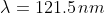 \lambda=121.5\,nm