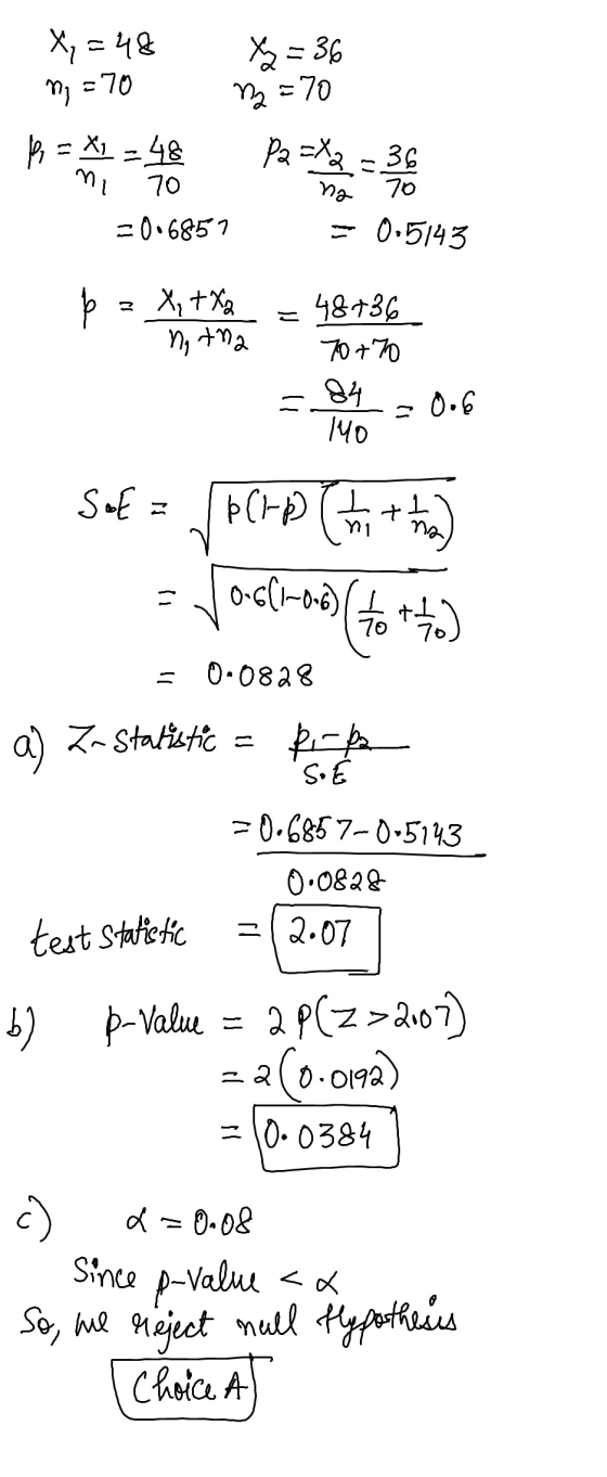 X₂=48 x=36 n = 70 M = 70 Pi - X-48 ni 70 =0.6857 Pa=XZ - 36 70 = 0.5143 na XqtX2 na tha 48736 70+70 84 140 0.6 SoE PCI-P (+ t