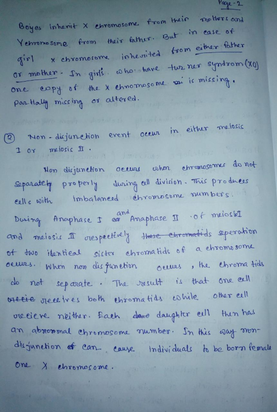 Page 2 Yehromosome Boyes Inshenit x chromosome from their mothers and in ease of from their father. But from either father x