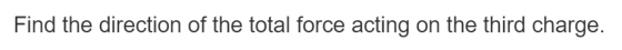Find the direction of the total force acting on the third charge