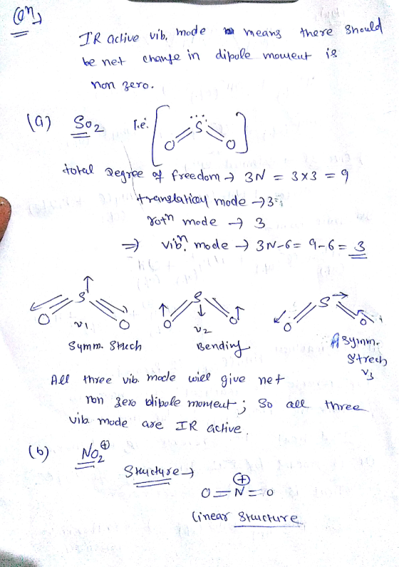 be net chawin dipole moweut i Mon gro G) So easee Sqmm. Shuch endi Ael thee vib. mocle wiee give ne+ vila mode aye Ractive (b) NO