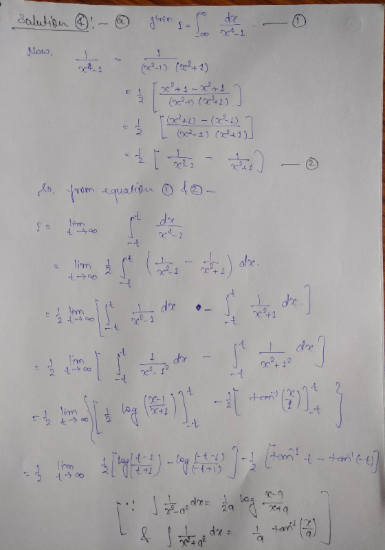 : - ① - o solution Now given - so de we (oz2+1) est ²+1 – ²+1 (eu) (x²+2) I (0e²+ L) - (x²-1) 7 L (002-1) (x+1) et NL es from