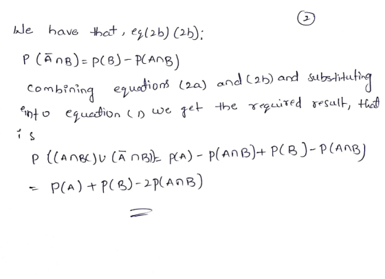 P (AB) P(B) - PCAnB) combřning epuio (a) and (ab) and subrltuhi 8 quadions l2a) and