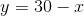 y=30-x
