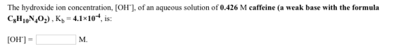 The hydroxide ion concentration, [OH^-], of an aqu