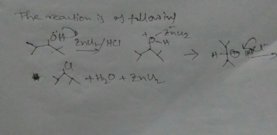 The reaction is as following tznug Zn2/HCL 4 OH for tho + Zulu