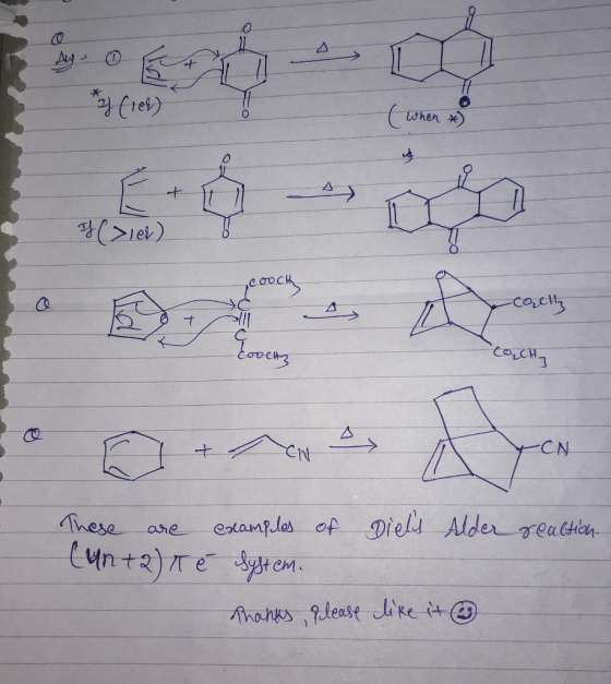 Ay Cwhen -coscts CO CN CN These examples of Dield Alder reaCt are hahks dease ke it