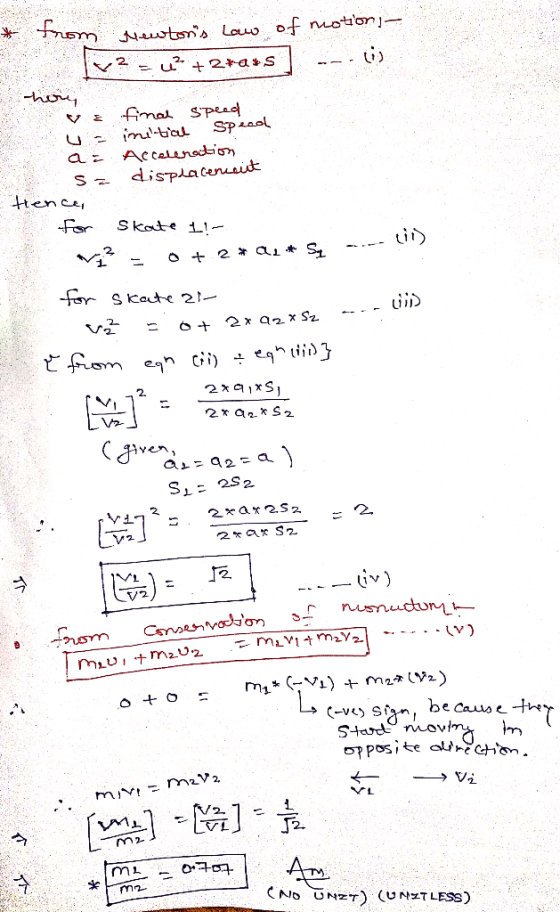 * From Mewtons Law of nioton] V2-43 + 2*ars --- ---- () ve final speed u = initial speaal a: Acceleration s = displacement t