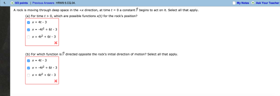 A rock moving through deep space in the +x directi