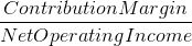 Contribution Margin NetOperating Income
