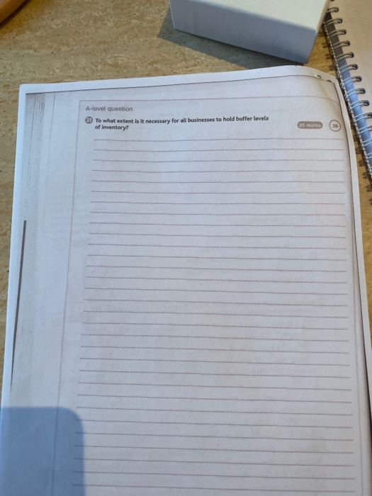 A-level question 31 To what extent is it necessary for all businesses to hold buffer levels of Inventory?