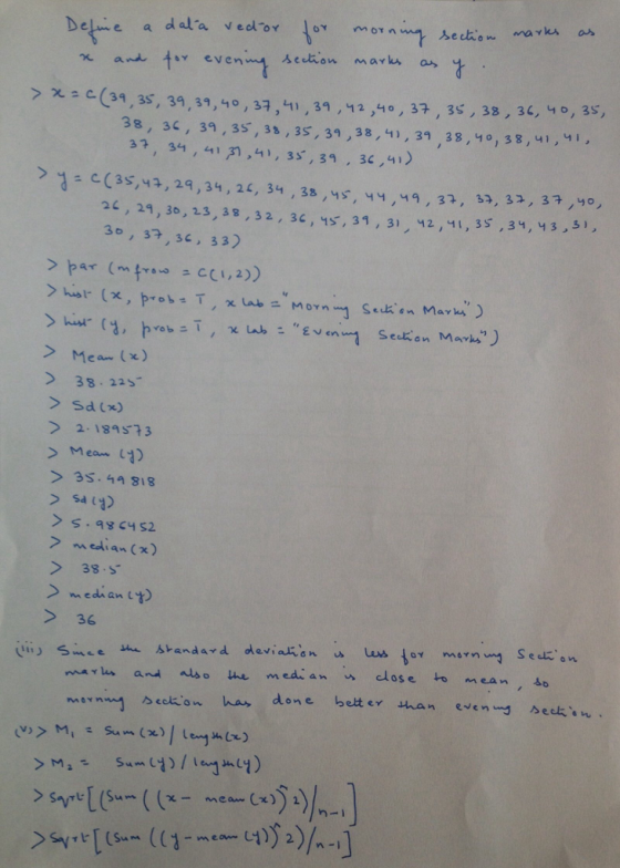 Deine adala vedor joy scction mark a and tv even X: С(39, 35, 39 , ฯ 2 ,4°, 37 , 3S, 33, 34, 40, 3s, > 39, 39, 49, 37, 38, 3C, 39, 35, 33, 35, 39, 38, 4), 39 , 38, yo, 38, ul, i , 3, 31,4 3,4),, 3, 34,41 > cC3s,ча, 29, 34, 24, 34, 38, ys, чу,49, 3;, s>, 3>, 3ayo, 21, 29,30, 23, 38,32, 3c,YS, 31, 31,42,ฯเ,35,34,H3,5), 30, 3, 3e, 33) 38 2 > sd(x) 2. 18573 > Mean Iわ 3s. 4a 818 7 median (x) >38.S median t) > 36 seckon has done