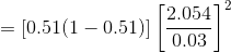 「2.054] = [0.51(1 -0.51]] 0.03