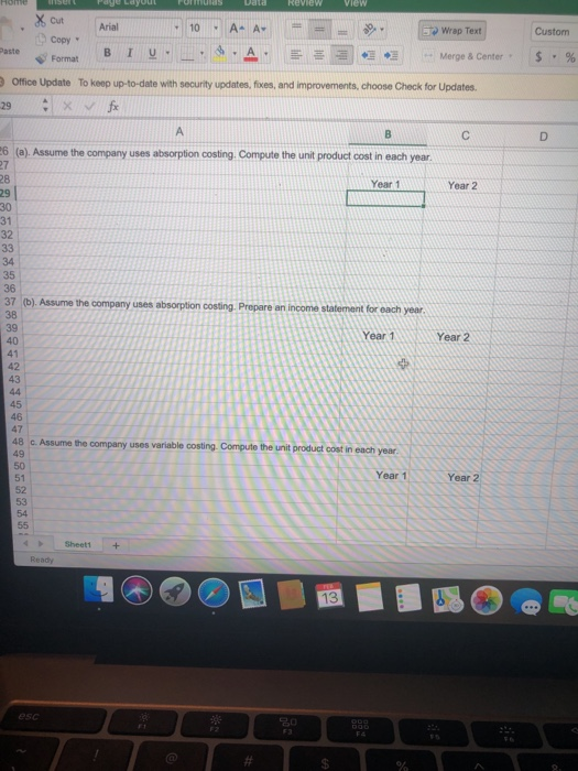 Home Ser Page LayUULPUruas Data Review view Xcut Copy Arial 10. A- A = = = . Wrap Text Merge & Center - Custom $ % Paste Form