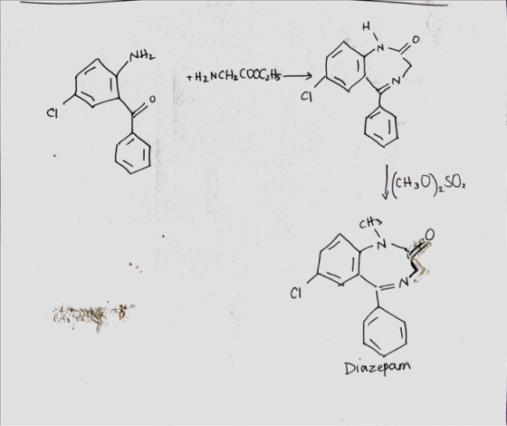 H NH₂ + H2NCH, COOC2Hts CI . |(1,0),30, CH3 CI ಸಿಕ್ಕಿ: ಕಿ.” Diazepam