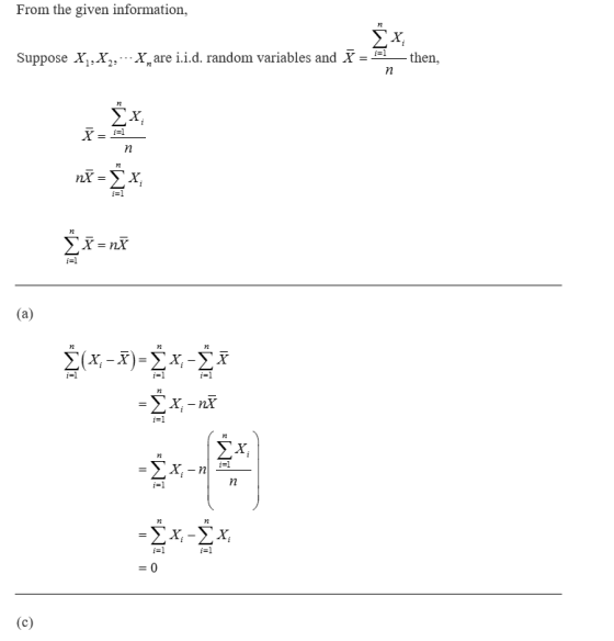 From the given information, Suppose X, ,X, X. are iid. random variables and X ΣΧ, i-l cx i I