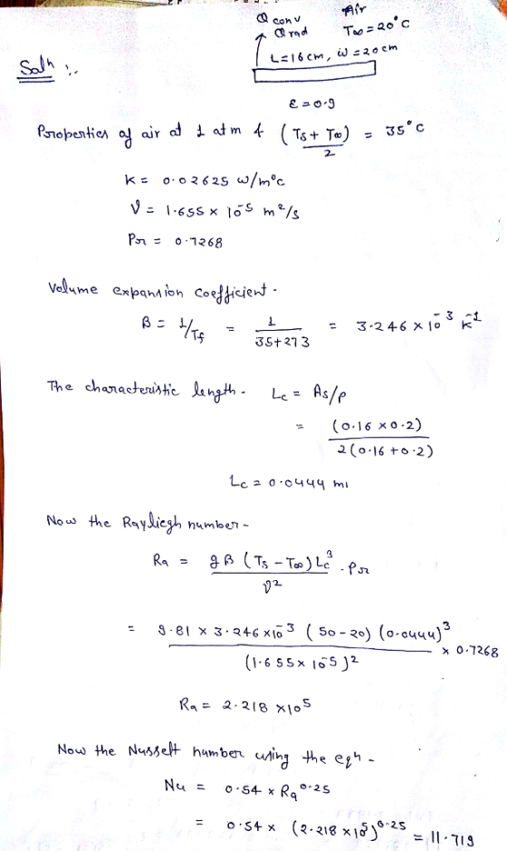 2 Pan= 0.7268 ? T. 3St27 3 Nows the Rayiesh nmben 2 3 ( 50-70) (o-c444 07268 Ra= 2.218 ? Now the Nasselt hamber, wiht the er S 2S S4 x (2.218 x