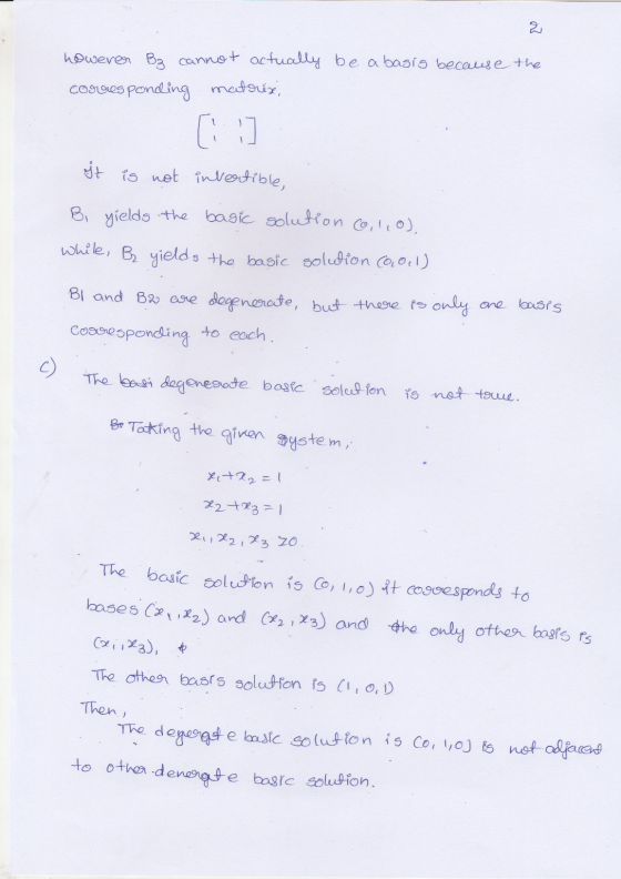 however By cannot actually be a basis because the corresponding matrix, [i:] It is not invertible, Bi yields the basic soluti