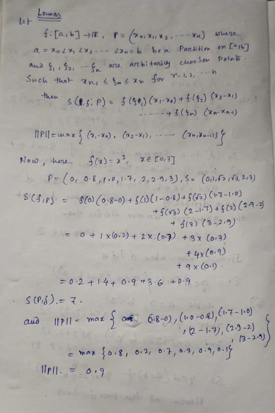 Lounas let fCaib-R, P= Partition on Ca1b7 a xo171 lx, - -- 22ne b bea aud i2 are artbitariy cuoo Sen Psinb Such that n xnfor