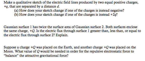 Make a qualitative sketch of the electric field li