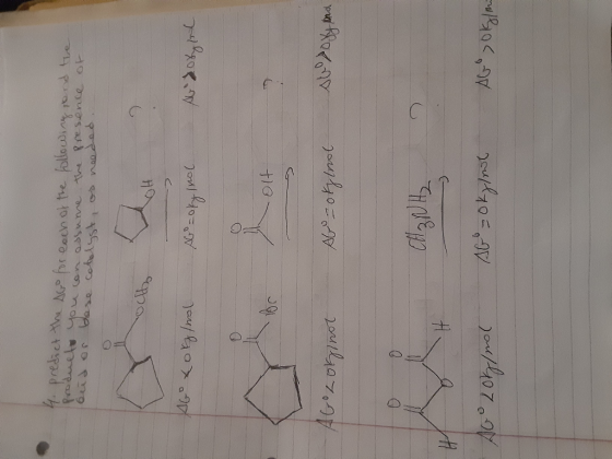 oud of the presence of 4. predict the Ago for each of the following and the producto you con assume bese catalyst, os needed