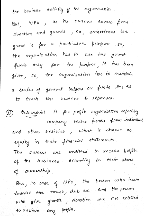 the business activity of the organisation . But Noo, as its revenue comes from ... clonation and grants , so, sometimes the .