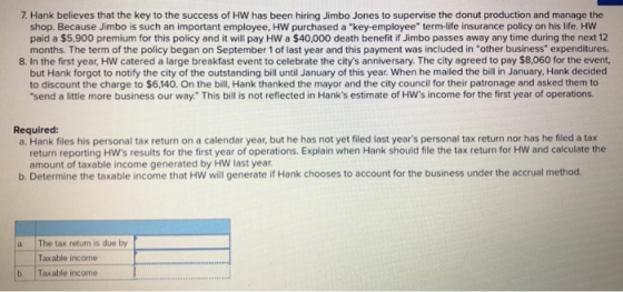 7. Hank believes that the key to the success of HW has been hiring Jimbo Jones to supervise the donut production and manage t