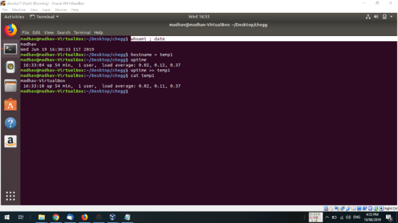 ubuntu17 (fresh) [Running]- Oracle VM VirtualBox File Machine View Input Devices Help Terminal Wed 16:33 Activities madhav@ma