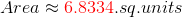 Area 6.8334.sq.units