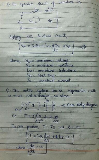 1.) The epuvalant concuit of animadame is, Va To ) VB. Applying KVL to abovo circuit, Vo = Tolot Lood To tvo - dt cohero, Ves
