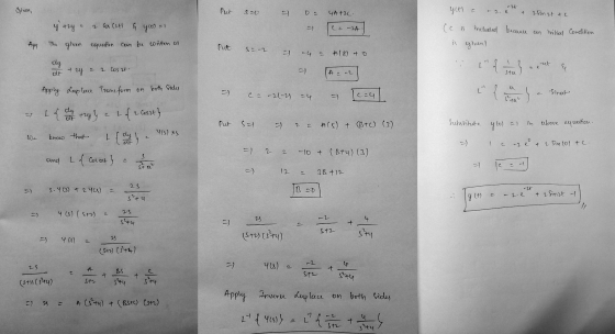 rat Given, Seo =) D 4A 12L. yet) + zsinat te y + 2y (= -2A because an initial Condition 2 Cos (26 460) = 1 The given equation