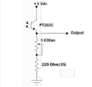 +5 Vdc . Output 5 Kohm 220 Ohm/ 1%