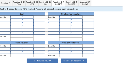 Required B Required B GJ Required B GJ Required B GJ FIFO LIFO WA Required BT Required BT Required BT Acc FIFO Acc LIFO Acc W