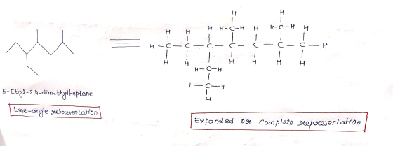 H H -C-H H H-C-\ H. - I-U- Ć - Ċ Ċ - Ċ - H H I-U -- I I-D- I H-C-H H-C U- I 5- Ethyl-2,4-dimethylheptane Line-angle sepsise