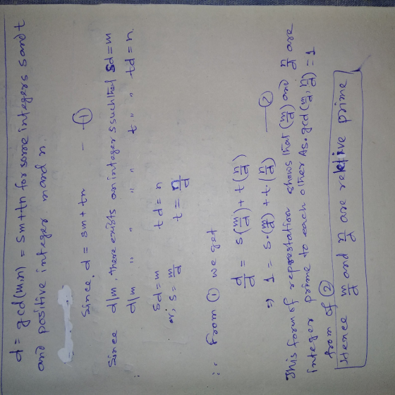 d-ged (min) = Smith for some integers sandt and positive integer mand n. - smt tn Since Since, a = 8m + tn - 6 alm, there exi