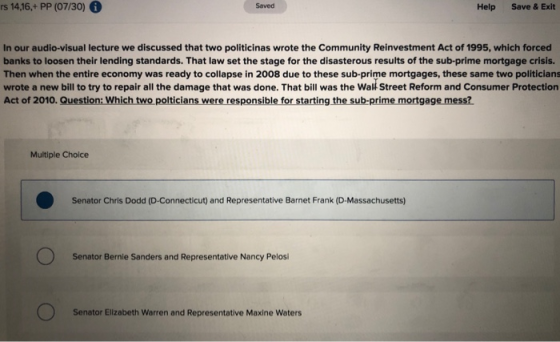 rs 14,16,+ PP (07/30) Saved Help Save & Exit In our audio-visual lecture we discussed that two politicinas wrote the Communit
